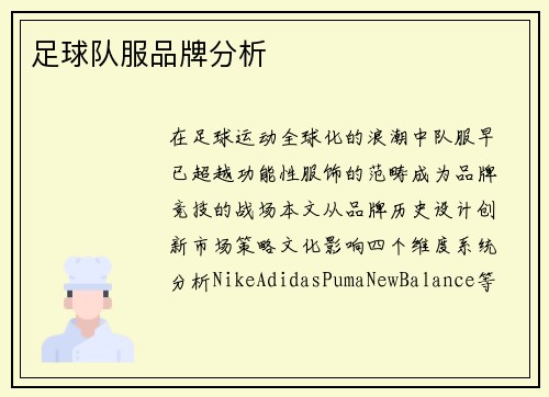 足球队服品牌分析